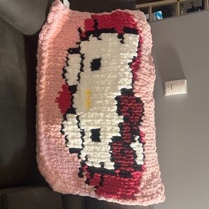 Pink Hello Kitty Chunky Knit Blanket